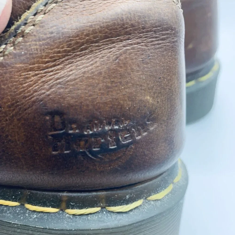 Dr. Martens Brown Leather 12037 AW004 Platform shoes Size EU42 Us 10 NEW INSERTS